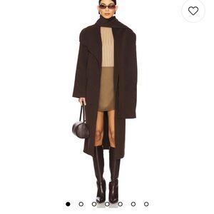 House of Harlow 1960 Dark Brown Long Wool Pea Coat